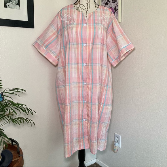 Miss Elaine Pastel Plaid Moomoo 2X - Picture 1 of 8
